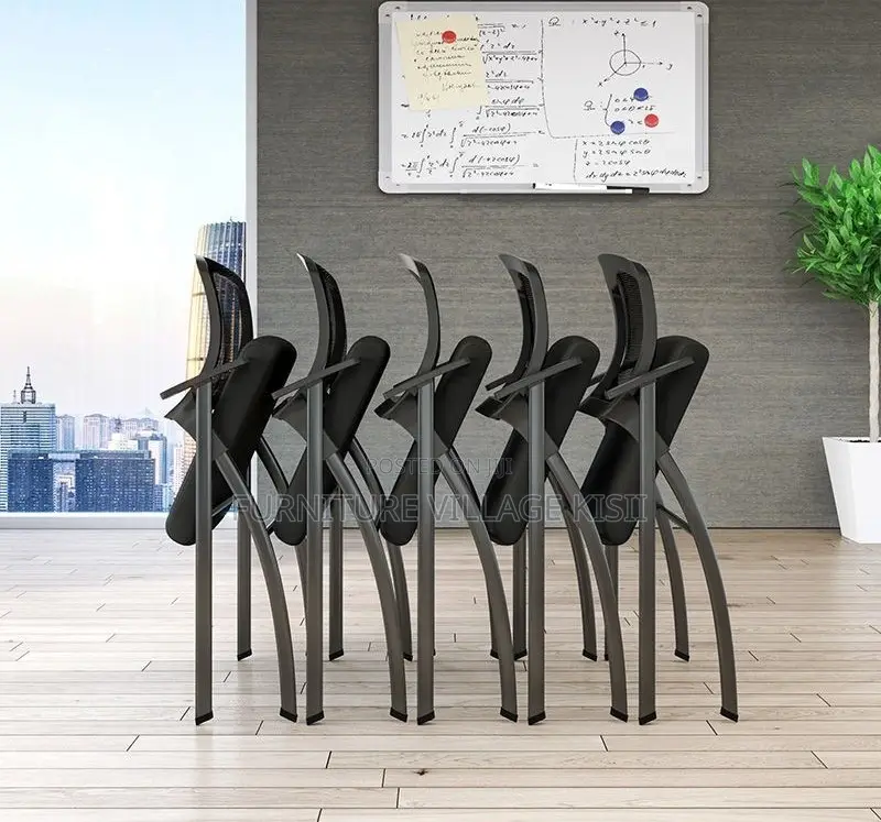Office Chair; Black Foldable Study Mesh Seat