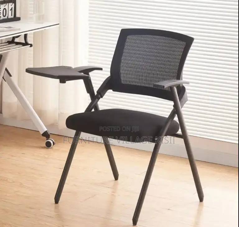 Office Chair; Black Foldable Study Mesh Seat