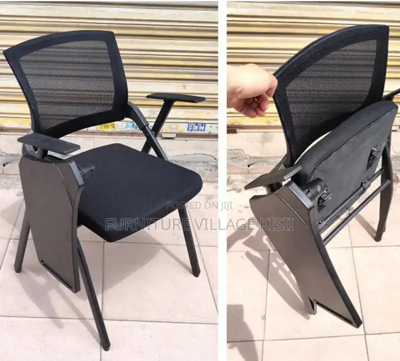 Office Chair; Black Foldable Study Mesh Seat