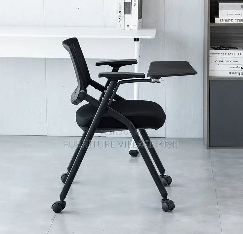 Office Chair; Black Foldable Study Mesh Seat