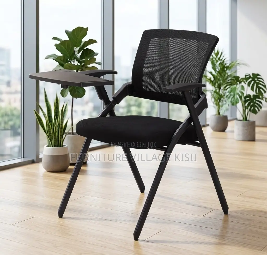 Office Chair; Black Foldable Study Mesh Seat