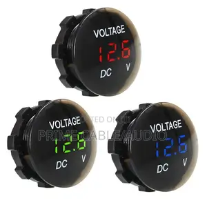 12v/24v Digital LED Voltmeter – Waterproof Round Panel Voltage Meter