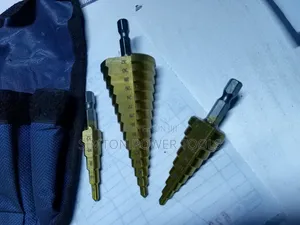 Titanium-Coated High-Speed Steel (HSS) Step Drill Bit.