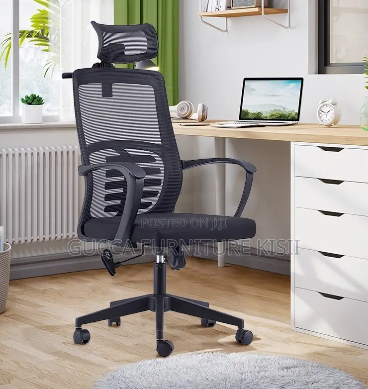 Office Chair; Adjustable High Back Office Chair With Headrest.