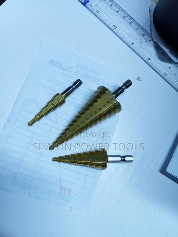 Titanium-Coated High-Speed Steel (HSS) Step Drill Bit