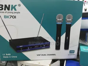 BNK BK701 Wireless Microphone Set – 2 Channels VHF Dual Cordless Mic
