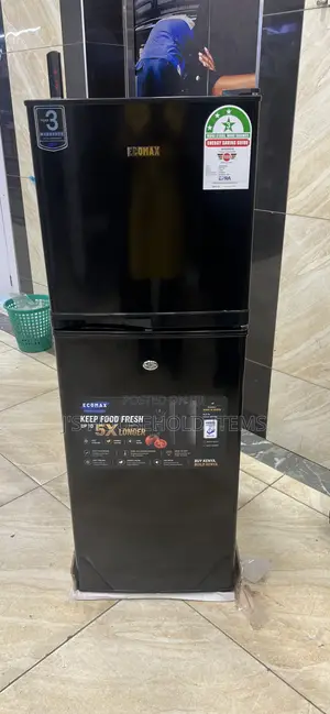 Ecomax 138 Litres Black Double Door Refrigerator