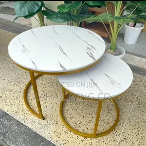 Marble Nesting Coffee Table | Glass Effect | White