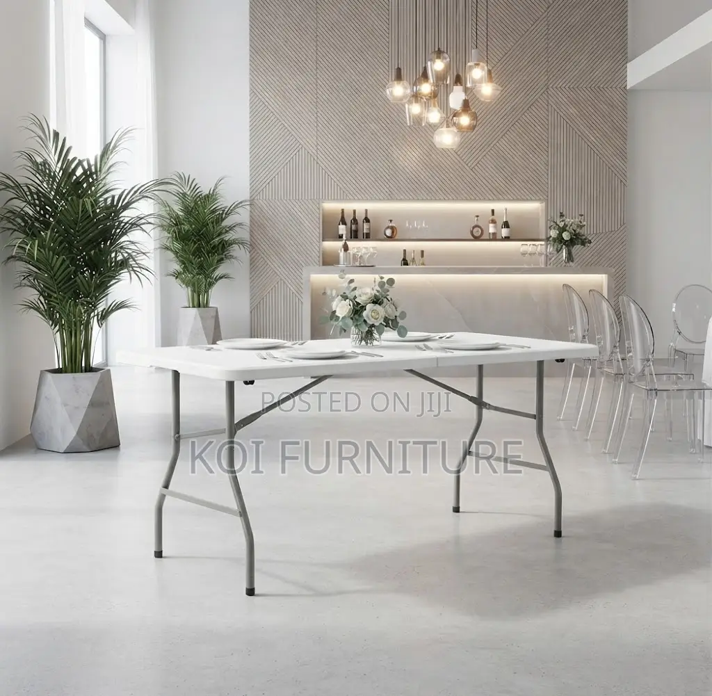 Home Table; Foldable Home Outdoor Garden White Table
