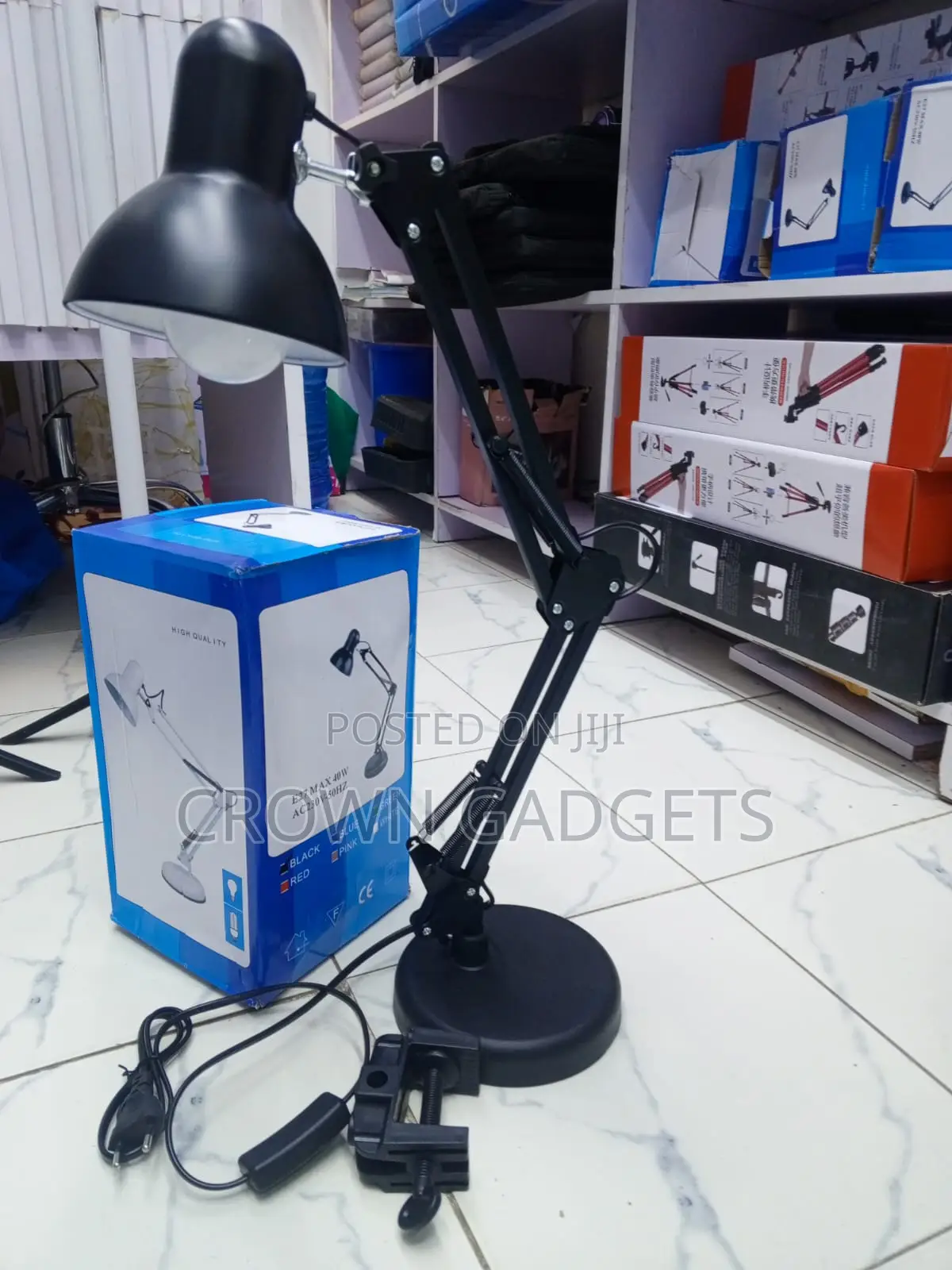 Flexible Architect Desk Lamp Adjustable Swing Arm Black Metal