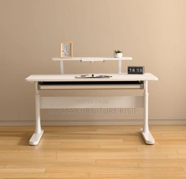 Studying Desk; White Manual Adjustable Standing Studying Desk