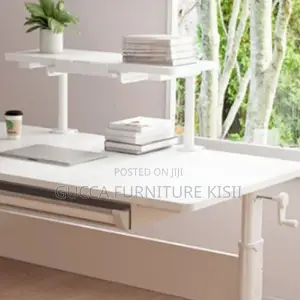 Studying Desk; White Manual Adjustable Standing Studying Desk