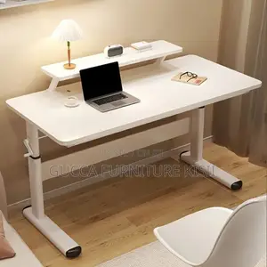 Studying Desk; White Manual Adjustable Standing Studying Desk