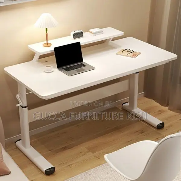 Studying Desk; White Manual Adjustable Standing Studying Desk