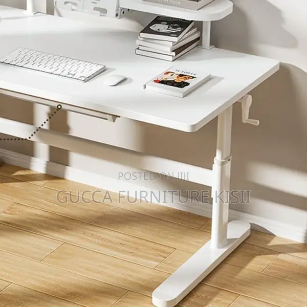 Studying Desk; White Manual Adjustable Standing Studying Desk