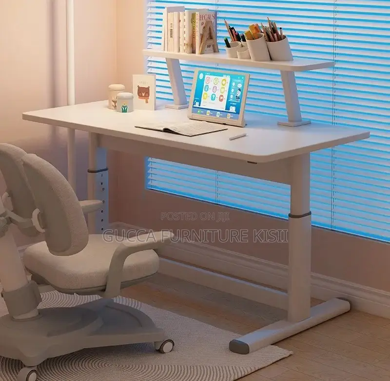 Studying Desk; White Manual Adjustable Standing Studying Desk