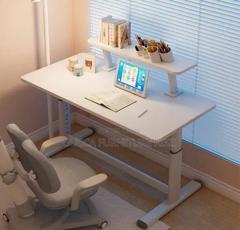 Studying Desk; White Manual Adjustable Standing Studying Desk