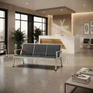 Office Bench' Upholstered Three Seaters Leather Reception Bench