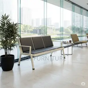 Office Bench' Upholstered Three Seaters Leather Reception Bench