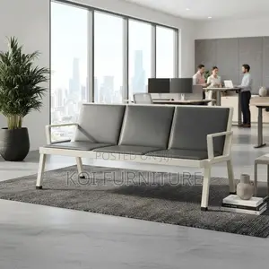 Office Bench' Upholstered Three Seaters Leather Reception Bench