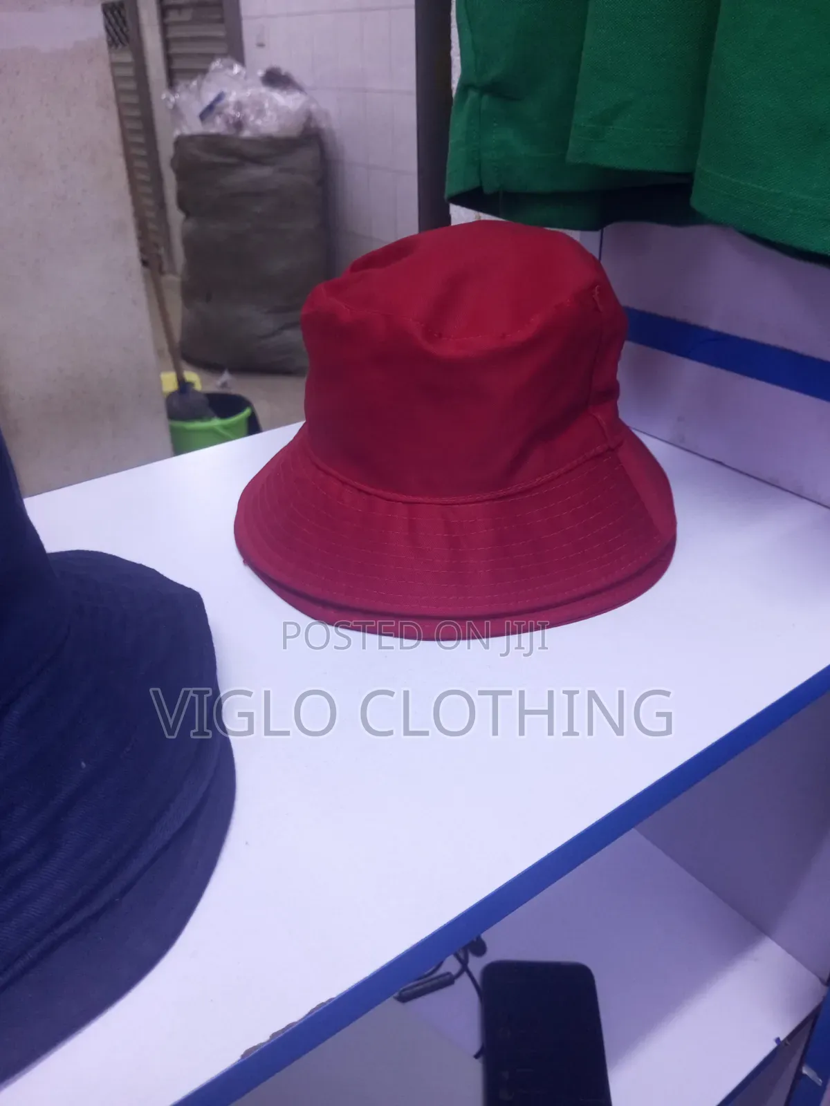 Red,and Navy Blue Bucket Hats Available