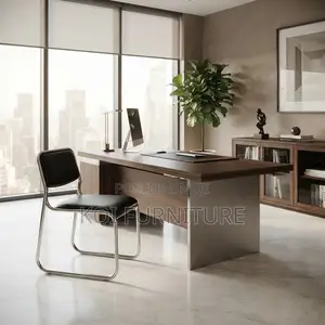 Office Chairs; Sled Basement Chrome Leather Visitors Chair