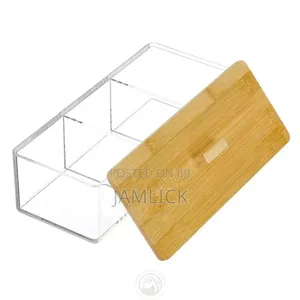 Acrylic Organizer With Bamboo Lid - Av