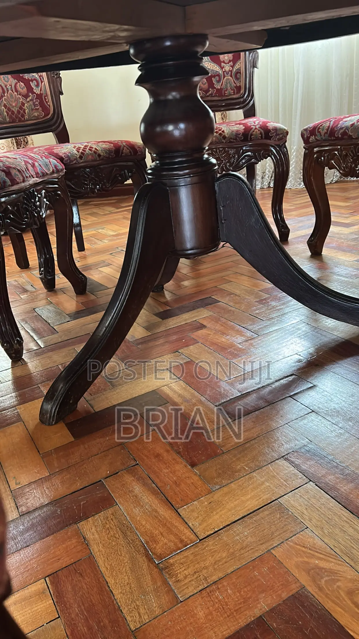 8-Seater Wooden Dining Table Chairs Set