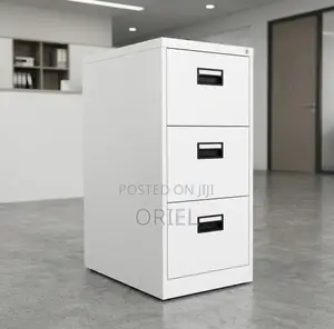 Office Cabinet : Three-Drawer Metal File Cabinet