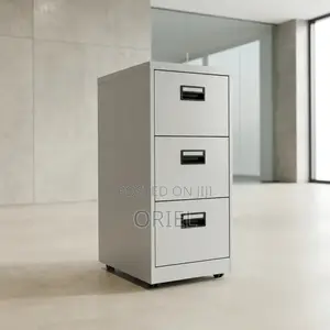 Office Cabinet : Three-Drawer Metal File Cabinet