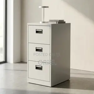 Office Cabinet : Three-Drawer Metal File Cabinet
