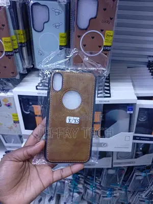 Leather Phone Case With a Logo Cutout, Designed for an iPhone X