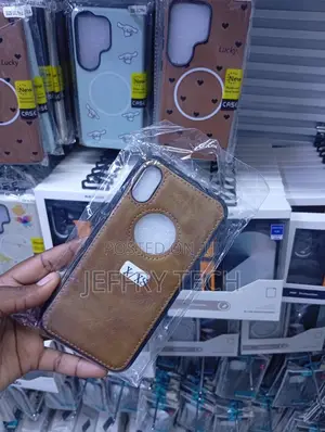 Leather Phone Case With a Logo Cutout, Designed for an iPhone X