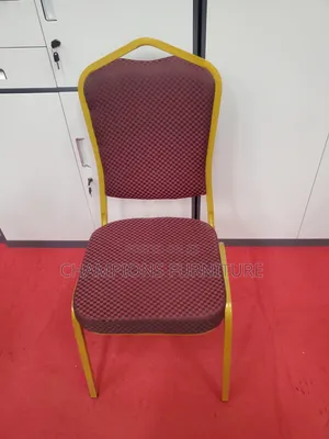 Patterned Maroon Banq/Conference Chair