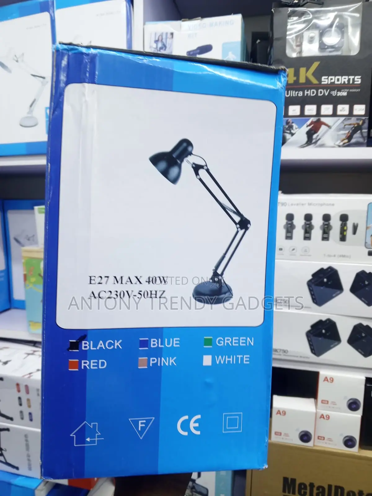Adjustable Metal Desk Lamp With Clip Mount Swing Arm