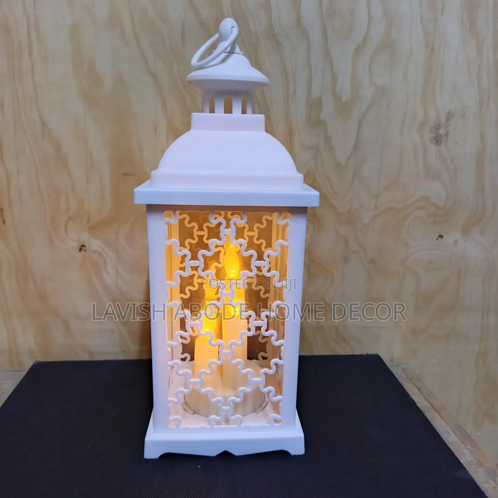 White Cage Table Lantern