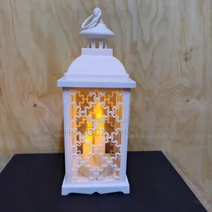 White Cage Table Lantern