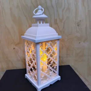 White Cage Table Lantern