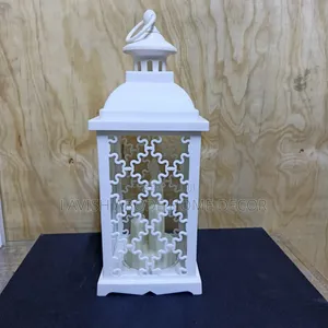 White Cage Table Lantern