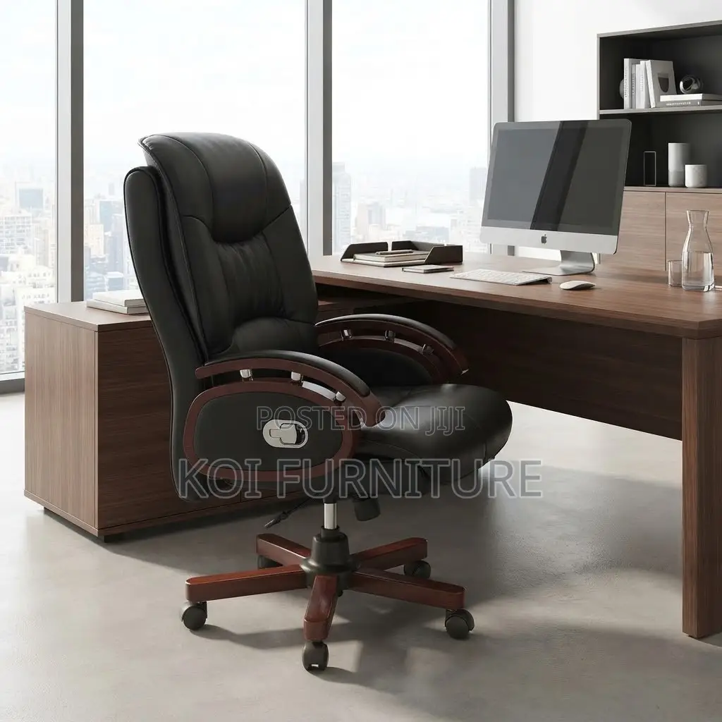 Office Chairs; Executive Leather Bosses High Back Cushioned Chairs