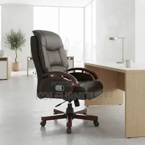 Office Chairs; Executive Leather Bosses High Back Cushioned Chairs