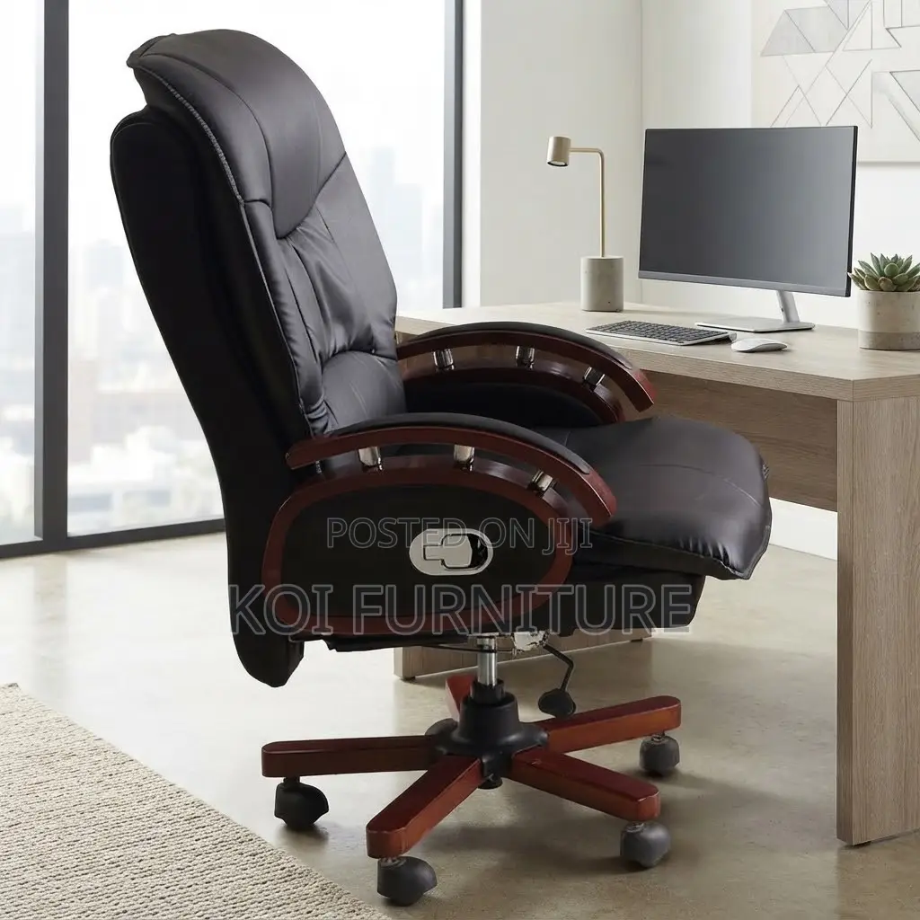 Office Chairs; Executive Leather Bosses High Back Cushioned Chairs