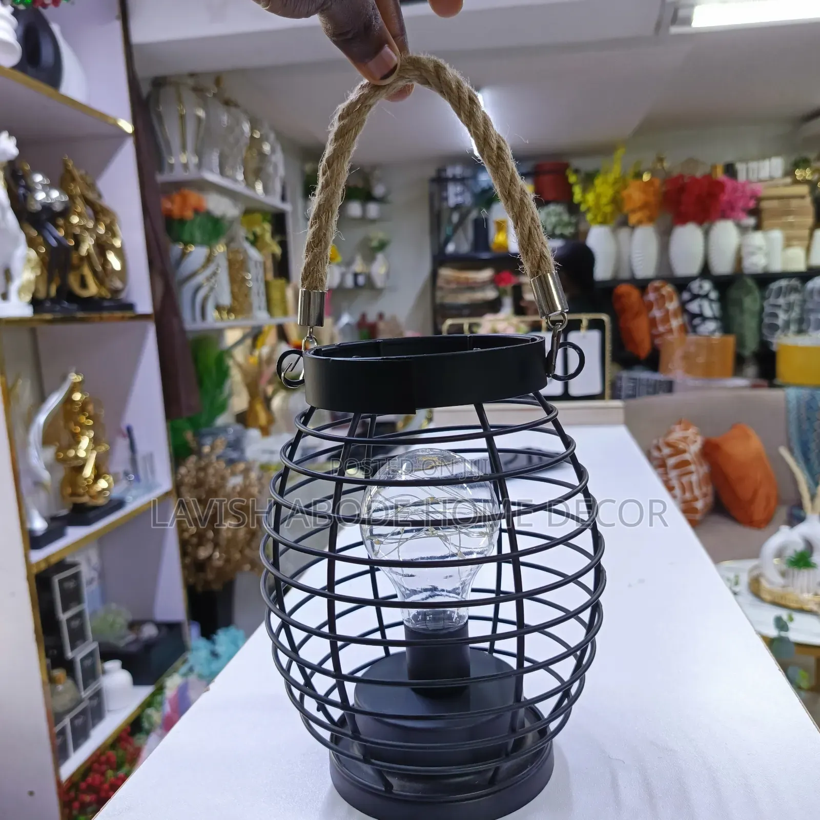 Black Wired Decorative Lantern