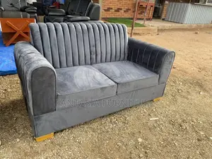 2 Seater Classic Grey Fabric Tufted Sofa