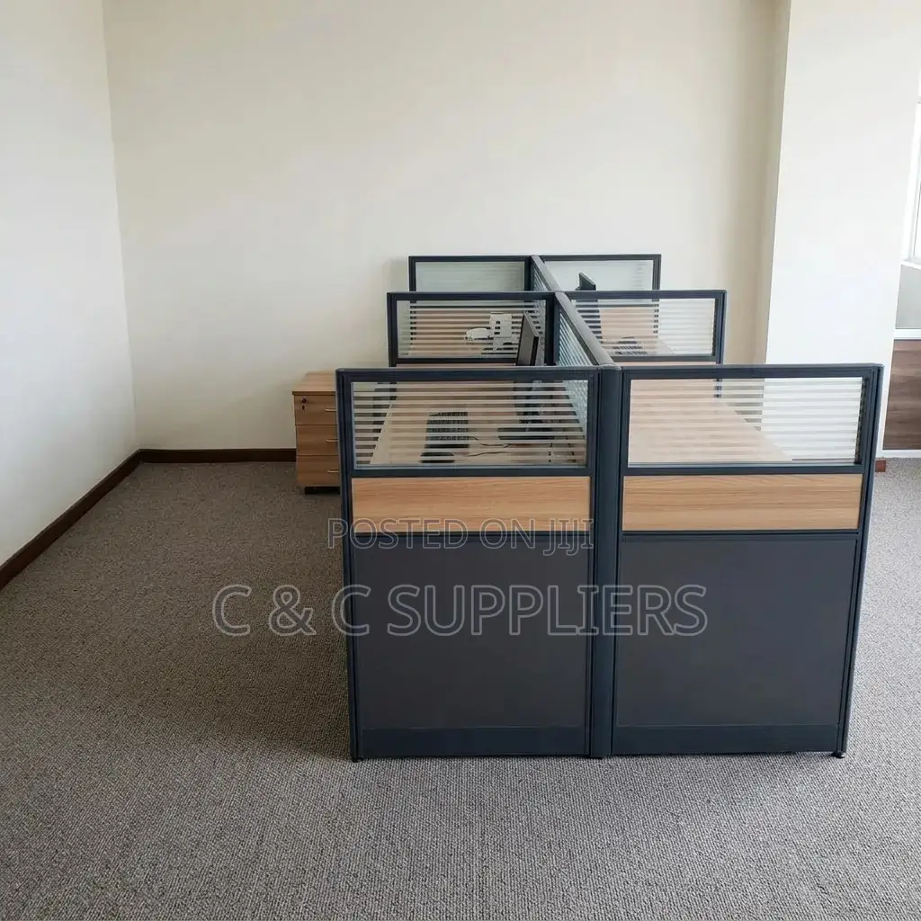 Brown Imported 4-Station Office Desk