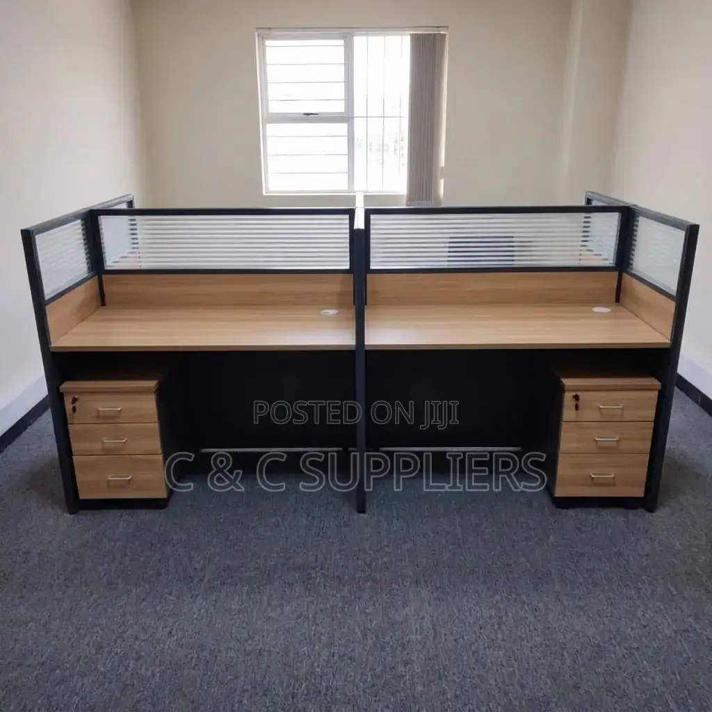 Brown Imported 4-Station Office Desk