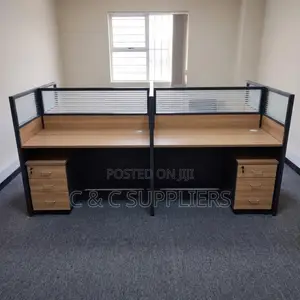 Brown Imported 4-Station Office Desk