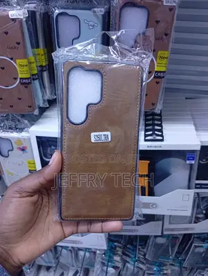 Brown Leather Back Cover Designed for a Samsung Galaxy S25 Ultra,