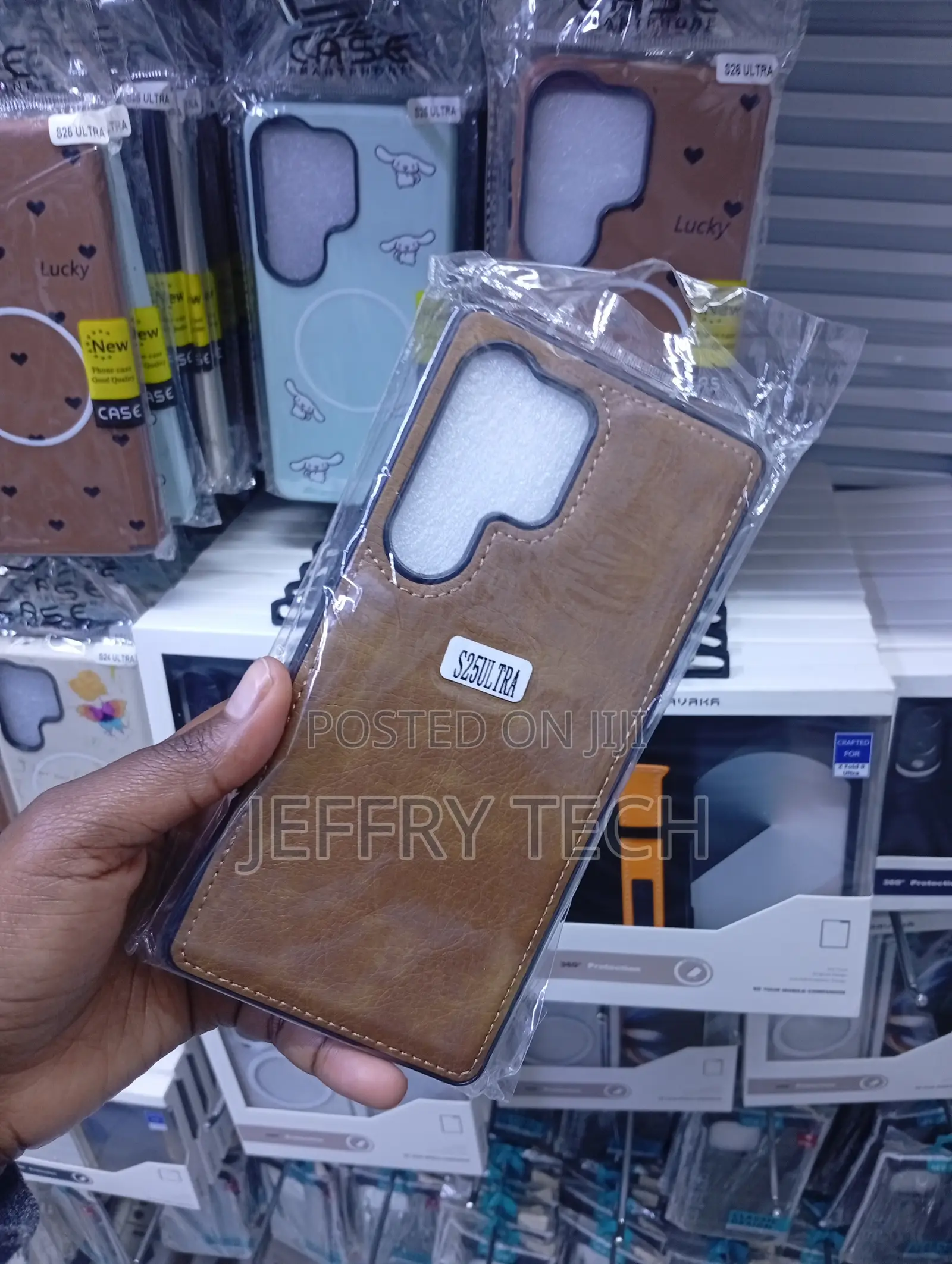 Brown Leather Back Cover Designed for a Samsung Galaxy S25 Ultra,