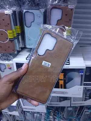 Brown Leather Back Cover Designed for a Samsung Galaxy S25 Ultra,